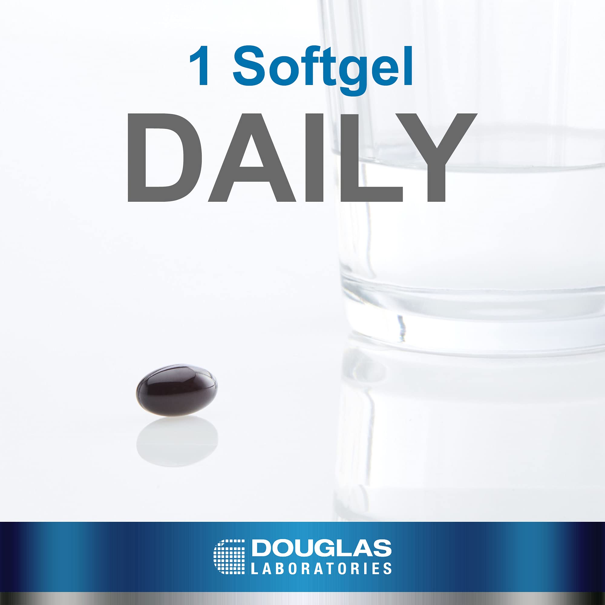 Douglas Laboratories Ubiquinol-QH bottle on desk with lifestyle context.
