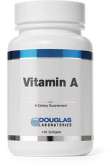 Douglas Laboratories Vitamin A softgels bottle for daily eye support and immune health.