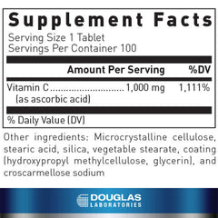 Douglas Laboratories Vitamin C tablets close-up showing compact pills for everyday supplementation