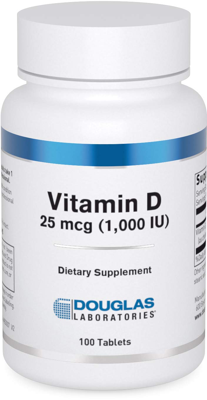 Douglas Laboratories Vitamin D3 tablet bottle showcasing daily bone and immune support.