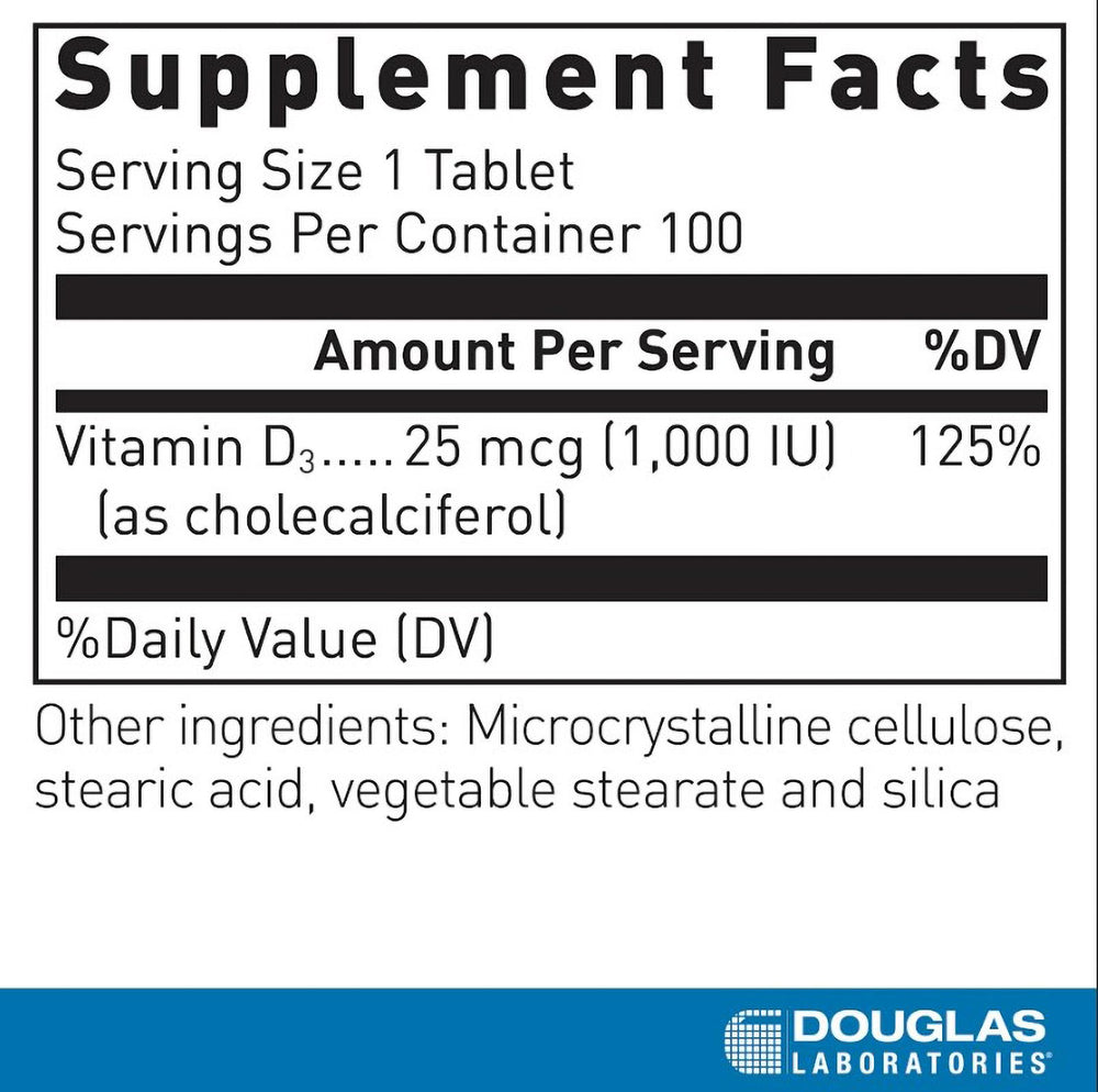 Close-up of the Vitamin D3 tablet label highlighting essential D3 content.