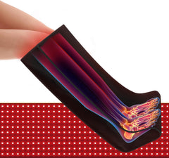 Dowceivm foot red-light therapy device targets tired feet for relief.