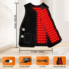 Dowceivm red light-therapy vest LED matrix closeup demonstrates dual-wavelength capability