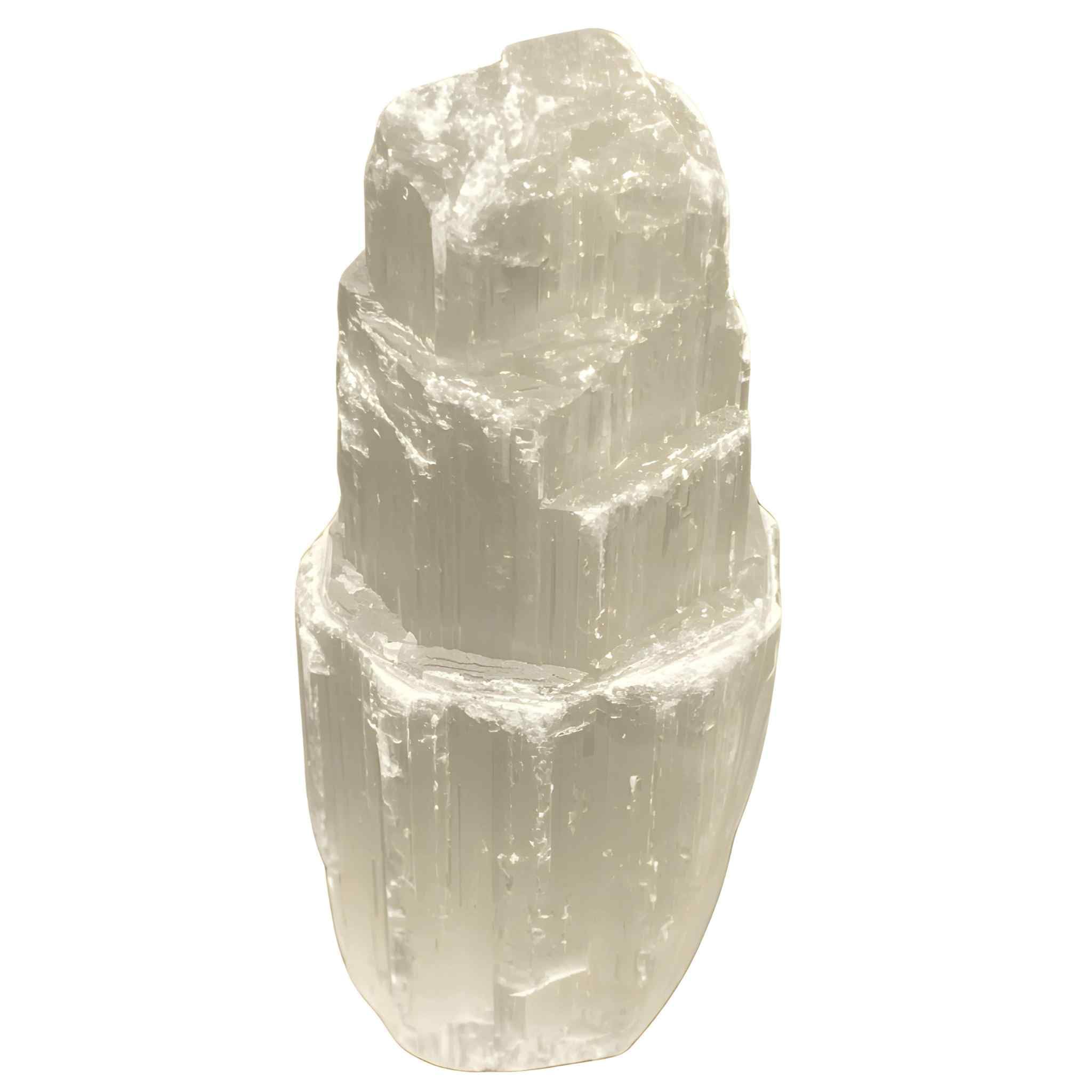 Down to Earth Selenite Iceberg Tower ambient glow enhances meditation spaces