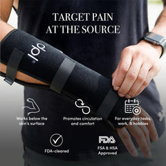 DPL cordless USB-rechargeable wrist wrap enables on-the-go therapy.