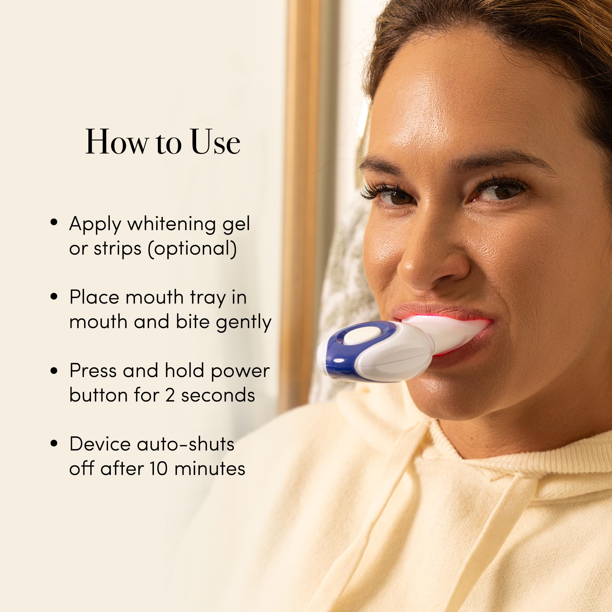 dpl Oral Care LED Light Therapy cordless USB design enables portable at-home use