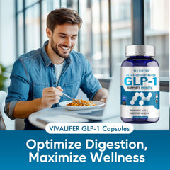 DQQI GLP-1 Booster capsules close-up showing high-strength probiotic.