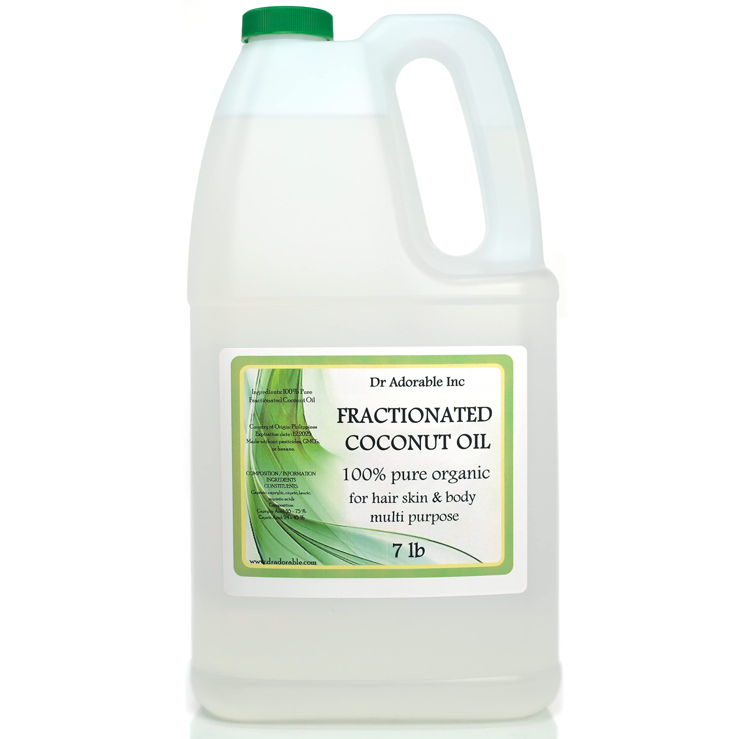 Dr Adorable fractionated coconut oil bottle ensures versatile cosmetic use