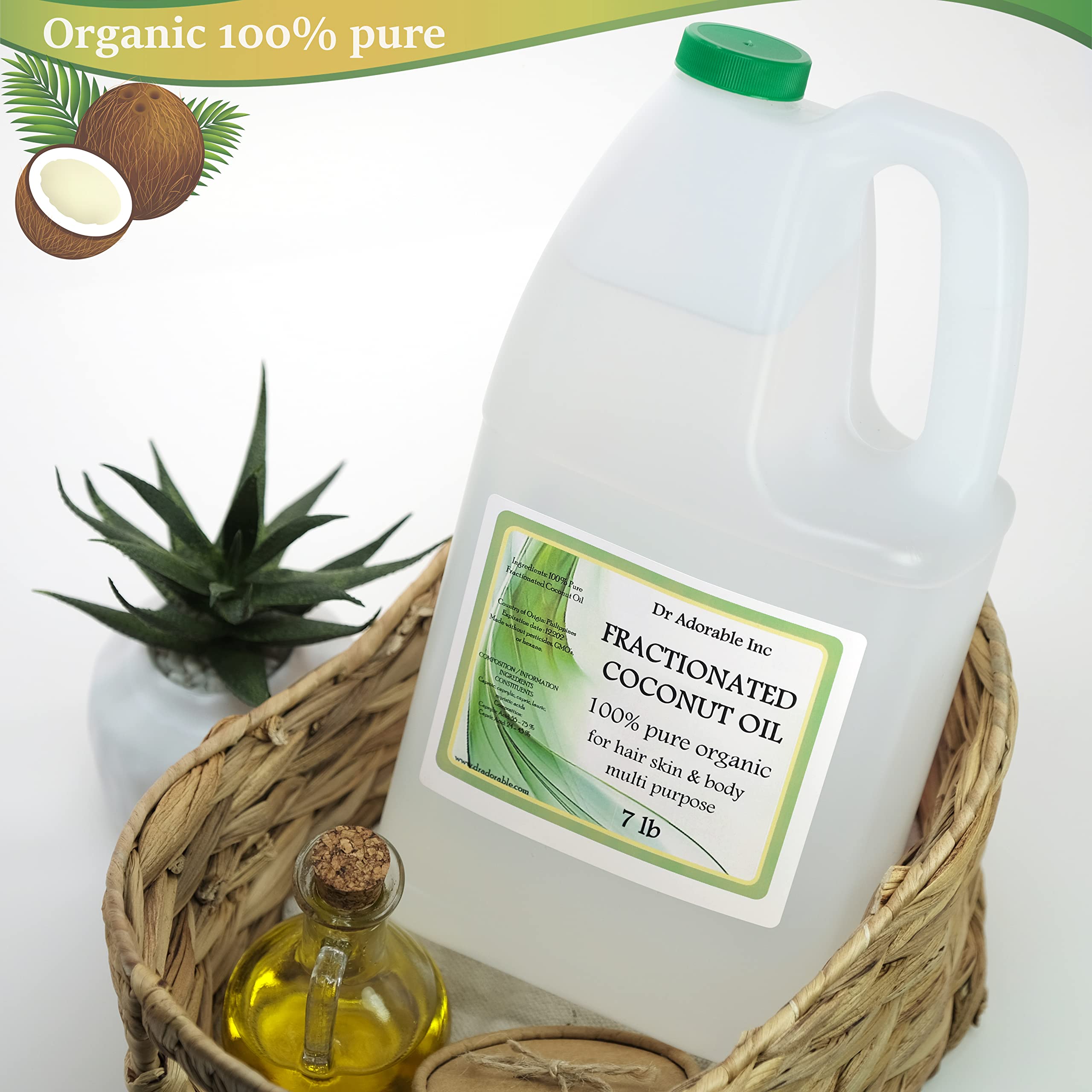 Dr Adorable fractionated coconut oil liquid texture close-up, smooth application