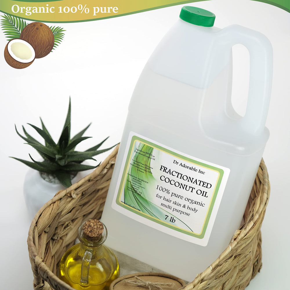 Dr Adorable fractionated coconut oil liquid texture close-up, smooth application