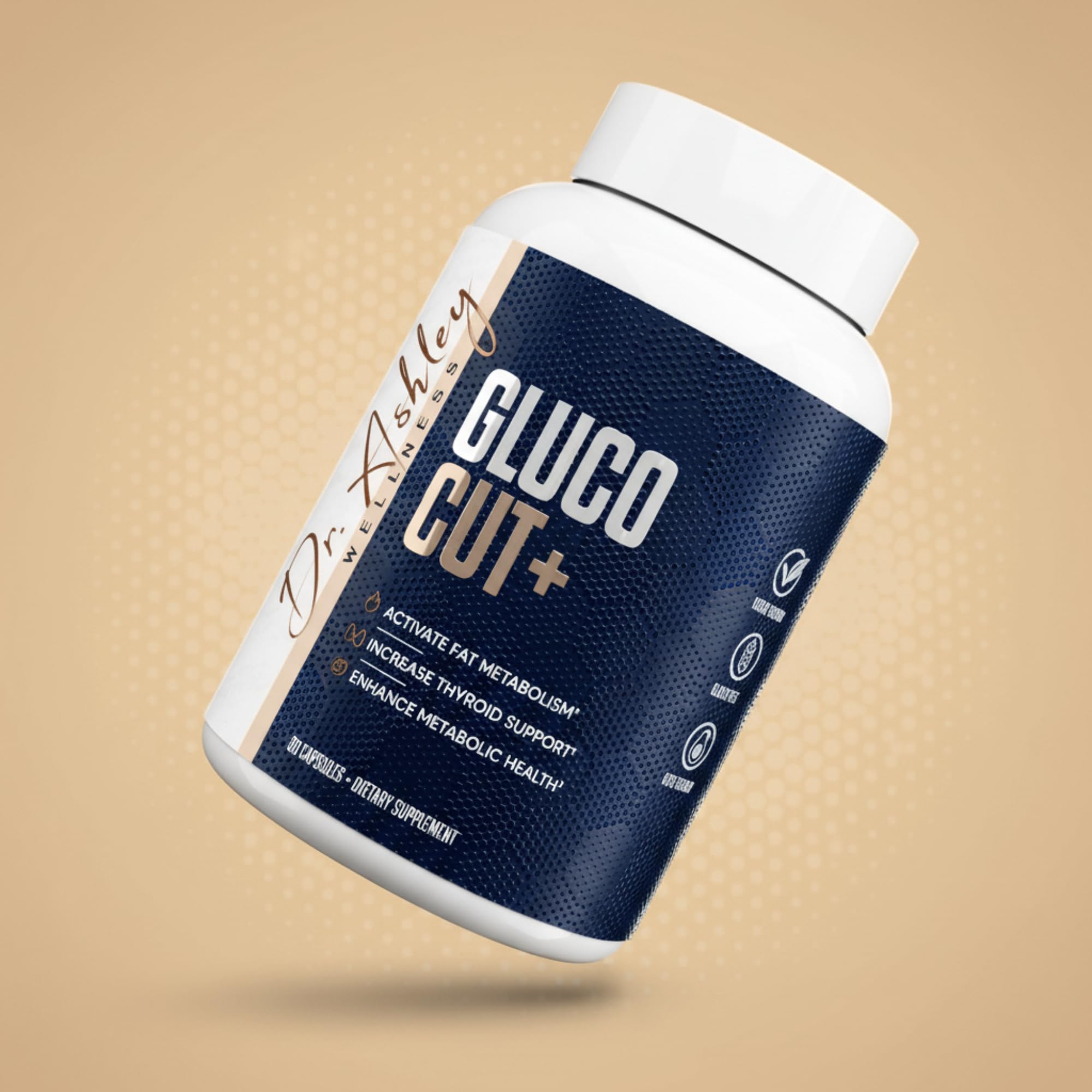 Dr. Ashley Wellness GlucoCut+ packaging on counter signals everyday routine
