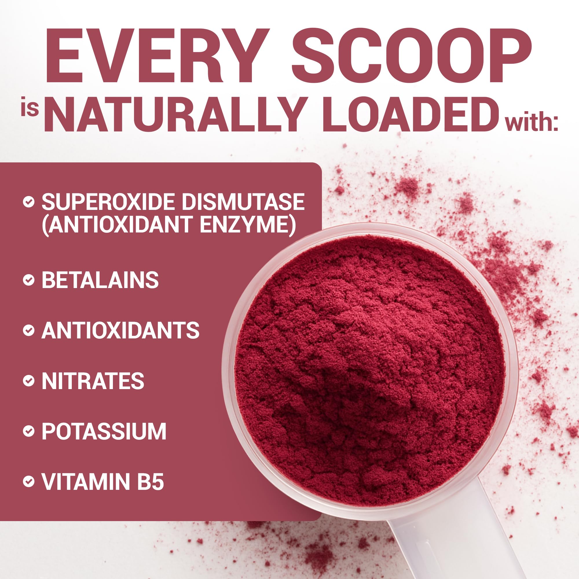Dr. Berg beet powder stirred in water for a vibrant, earthy drink.
