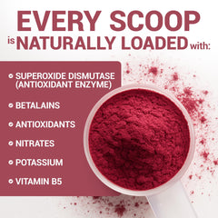 Dr. Berg beet powder stirred in water for a vibrant, earthy drink.