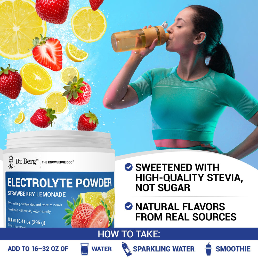 Dr. Berg electrolyte mineral blend supports hydration and muscle function