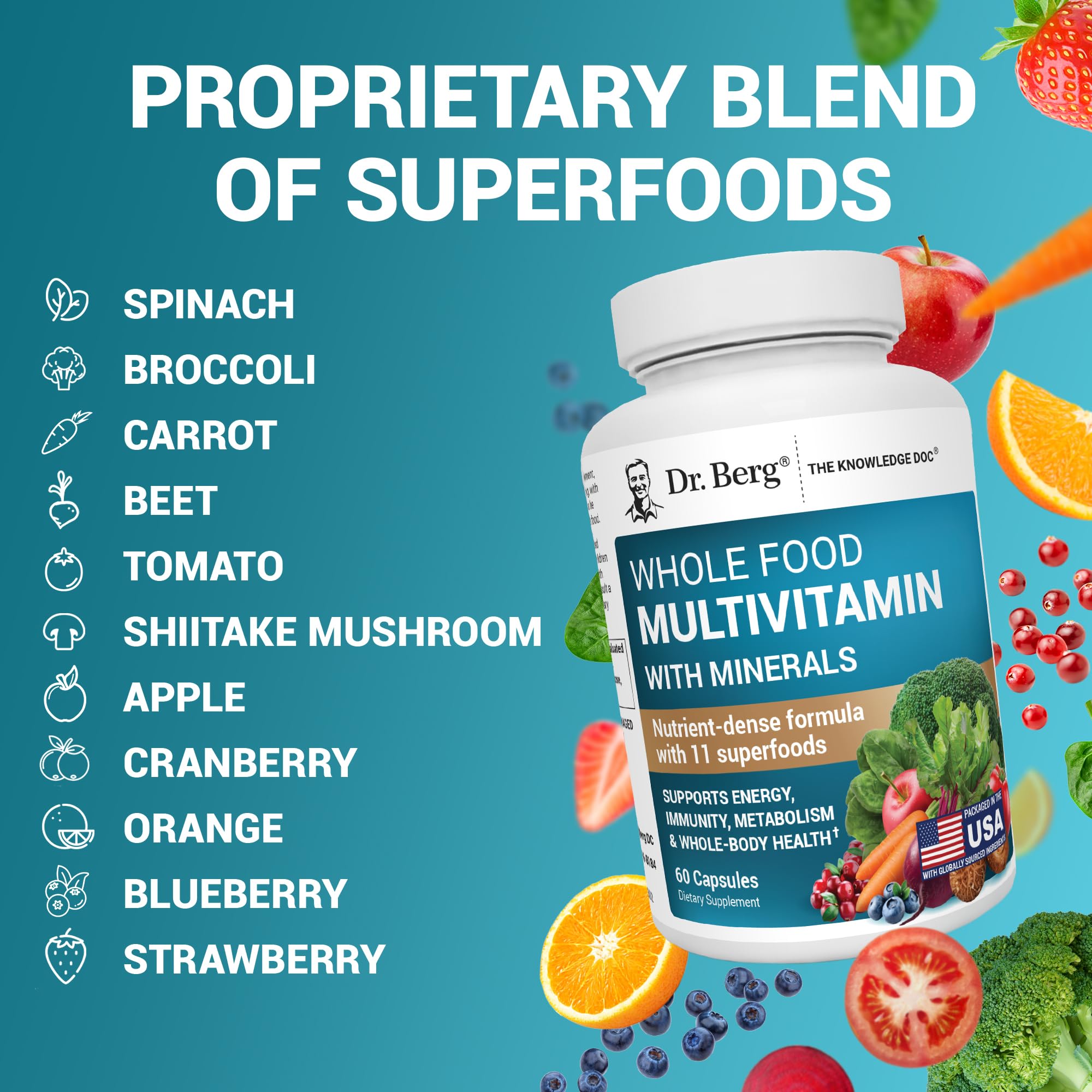 Dr. Berg fruits and vegetables blend supports nutrient-rich whole-food sourcing