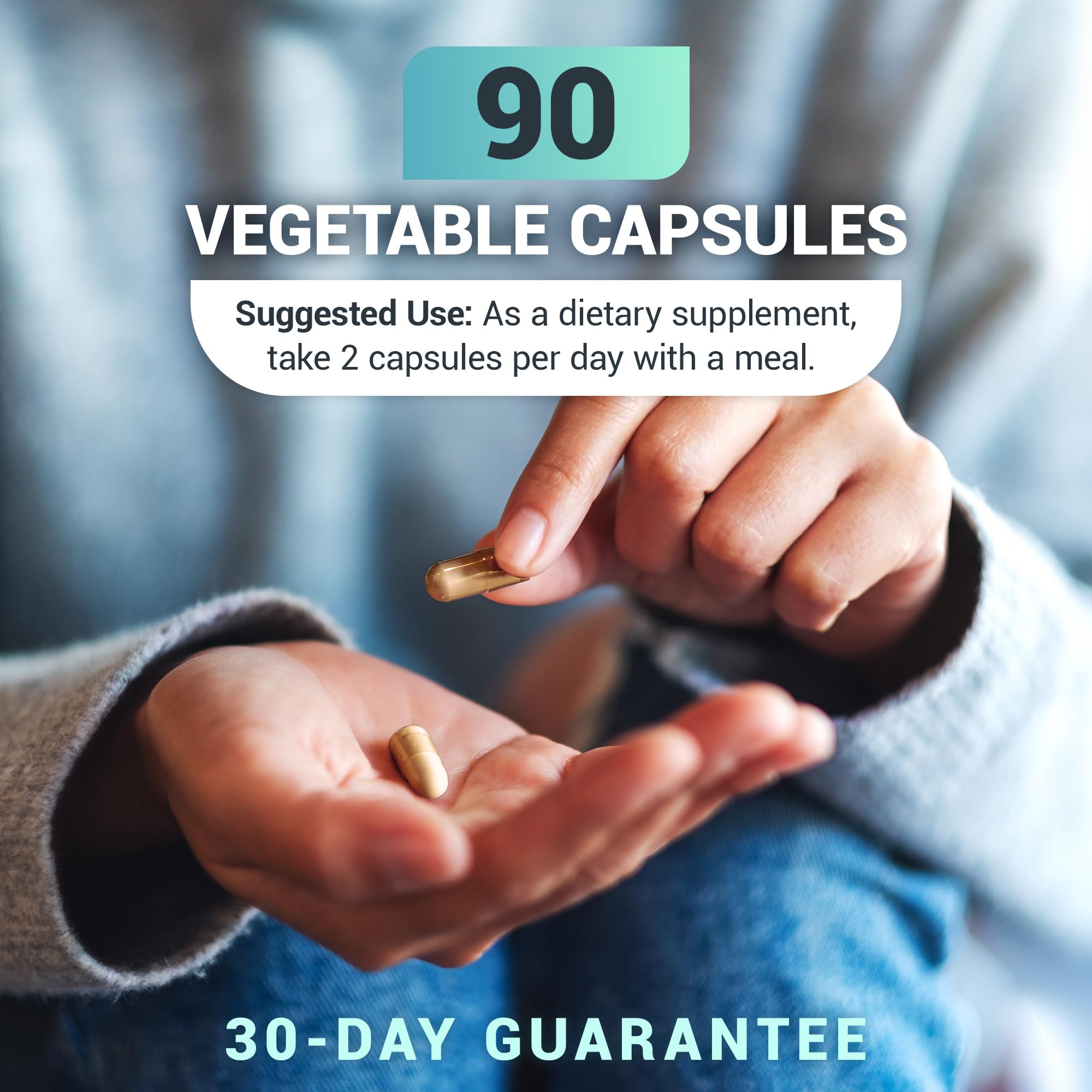 90-capsule bottle indicating a 45-day supply for Dr. Berg