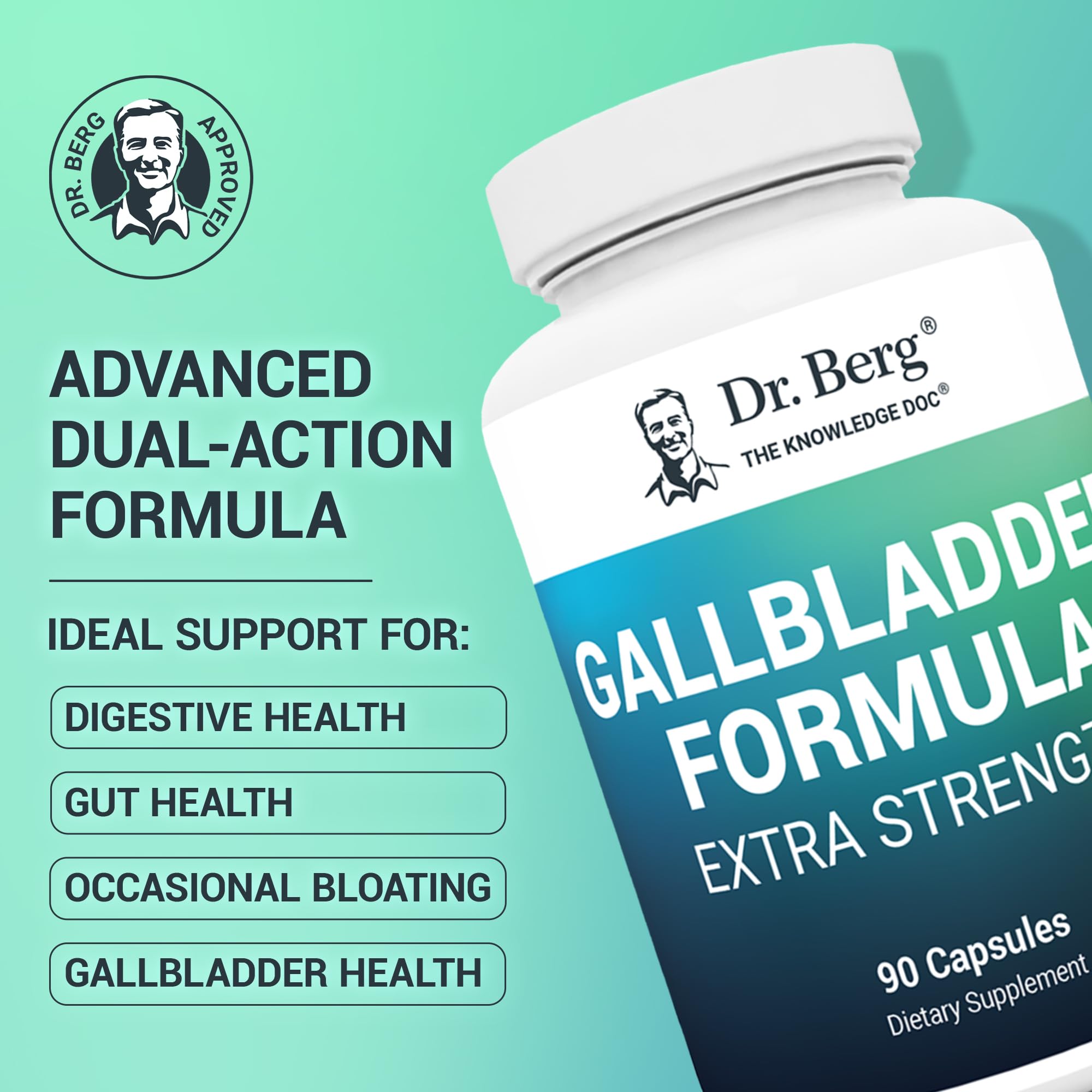Close-up of Dr. Berg Gallbladder Formula label showing key ingredients