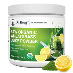 Dr. Berg Green Powder bottle: convenient daily nutrition in organic form.