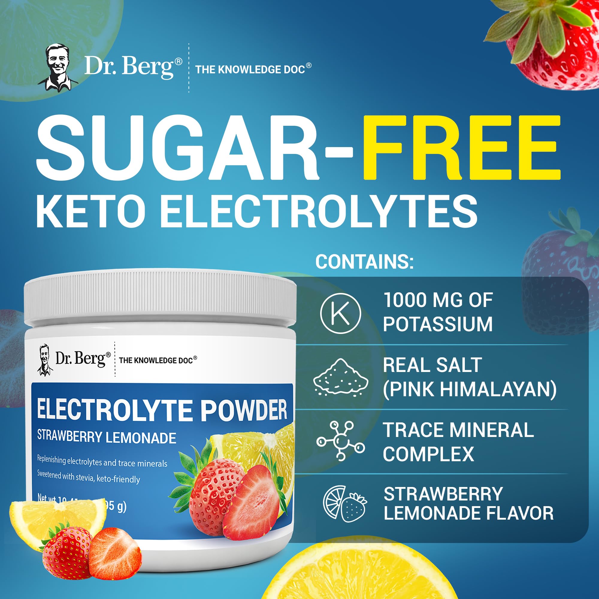 Dr. Berg keto-friendly hydration in shaker for convenient on-the-go mix