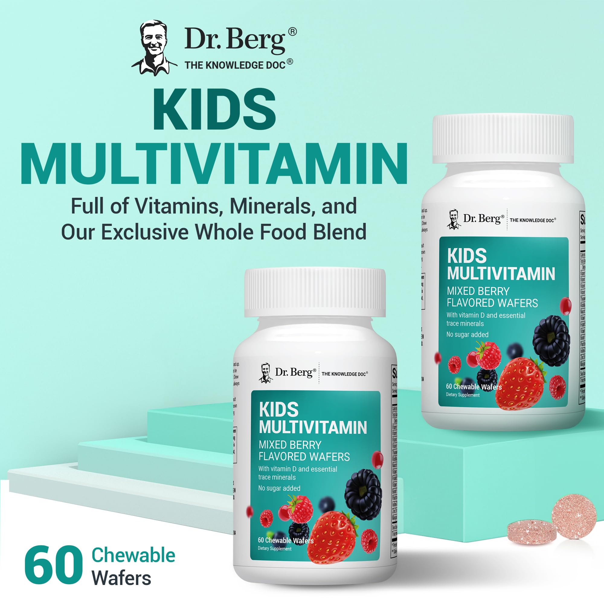 Dr. Berg Kids Chewables berry flavor chewables attract kids.