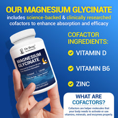 Product label highlights four-in-one formula with magnesium, D3, B6, zinc