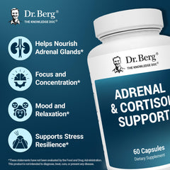 Dr. Berg Ashwagandha and Rhodiola ingredients on the label