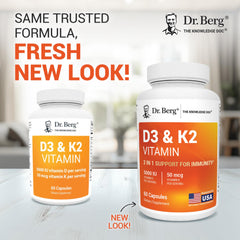 Close-up of Dr. Berg D3 K2 5000 IU bottle label highlighting MK-7