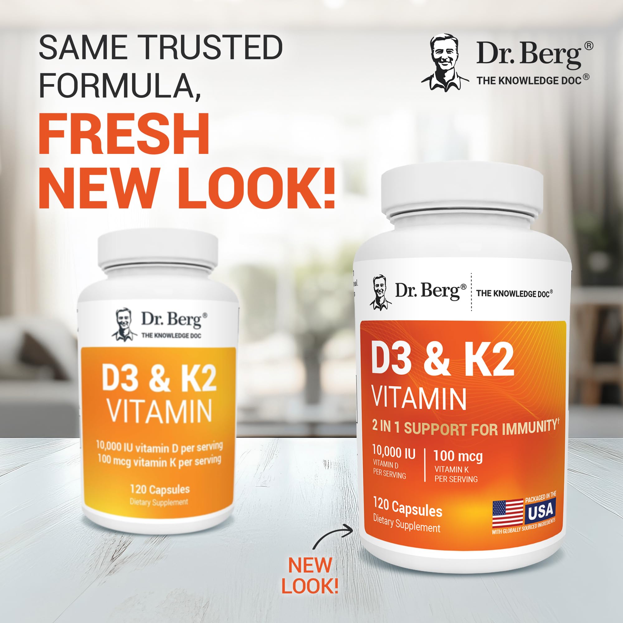 Dr. Berg D3 K2 capsules closeup highlights absorption-enhancing cofactors