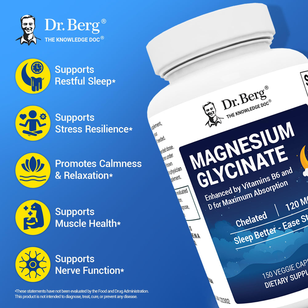 Dr. Berg Nutritionals magnesium capsules being poured for easy daily use