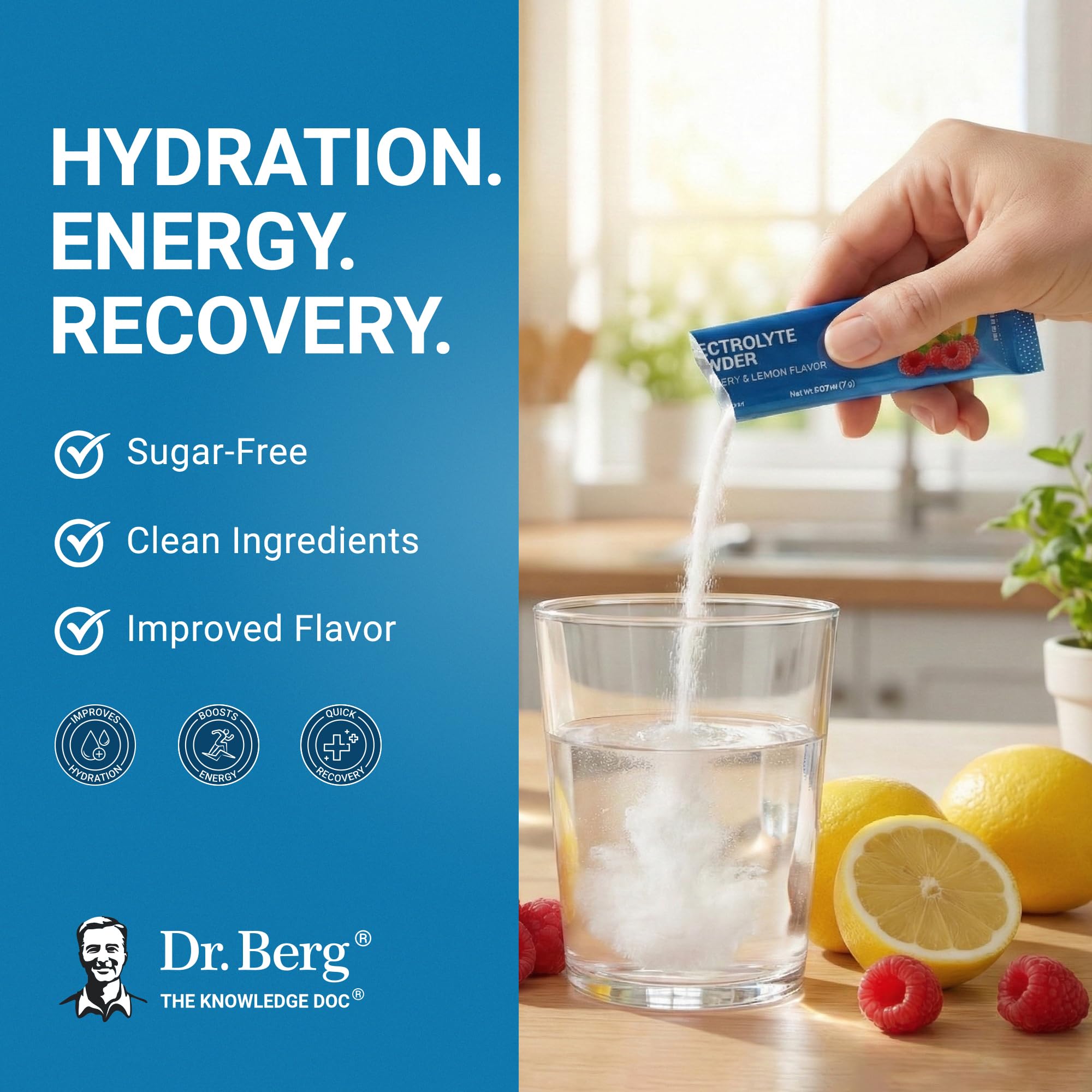 Dr. Berg Nutritionals 1000 mg potassium formula bottle showcases mineral balance for hydration