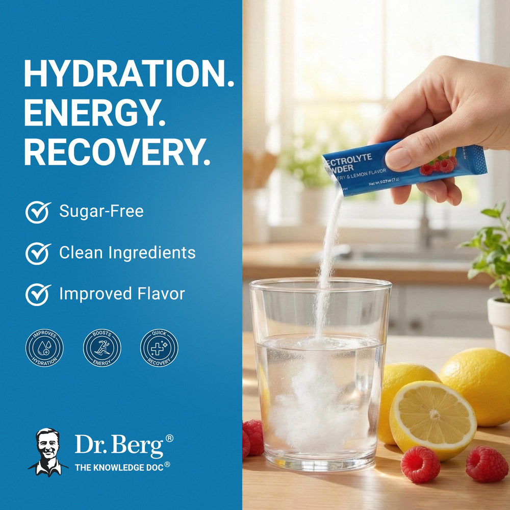 Dr. Berg Nutritionals 1000 mg potassium formula bottle showcases mineral balance for hydration