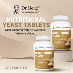 Dr. Berg yeast tablets GMP-certified facility badge indicating quality control