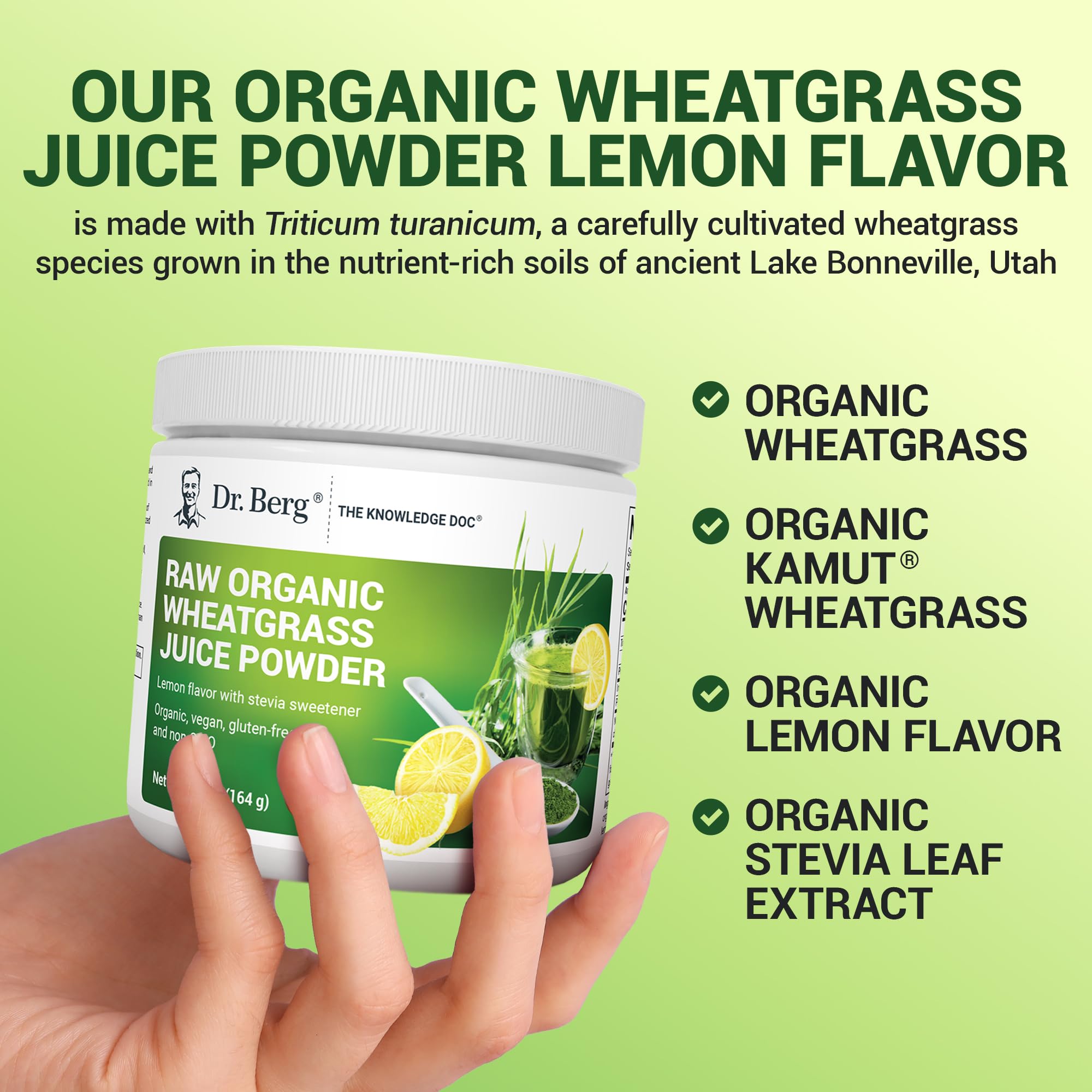 Dr. Berg Organic label closeup: USDA Organic and non-GMO claim.