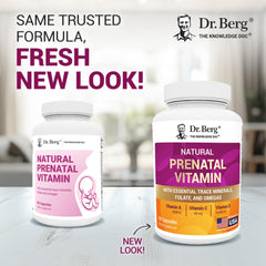Dr. Berg Prenatal capsules close-up highlighting easy swallowing design.