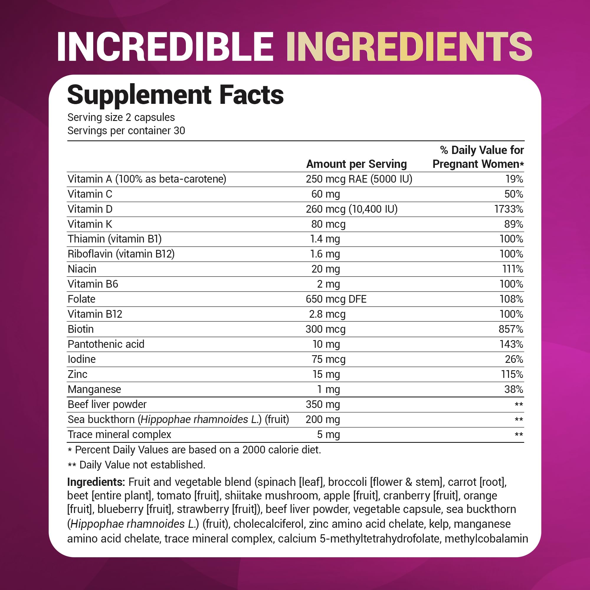 Dr. Berg Prenatal capsules with simple daily routine near a glass.