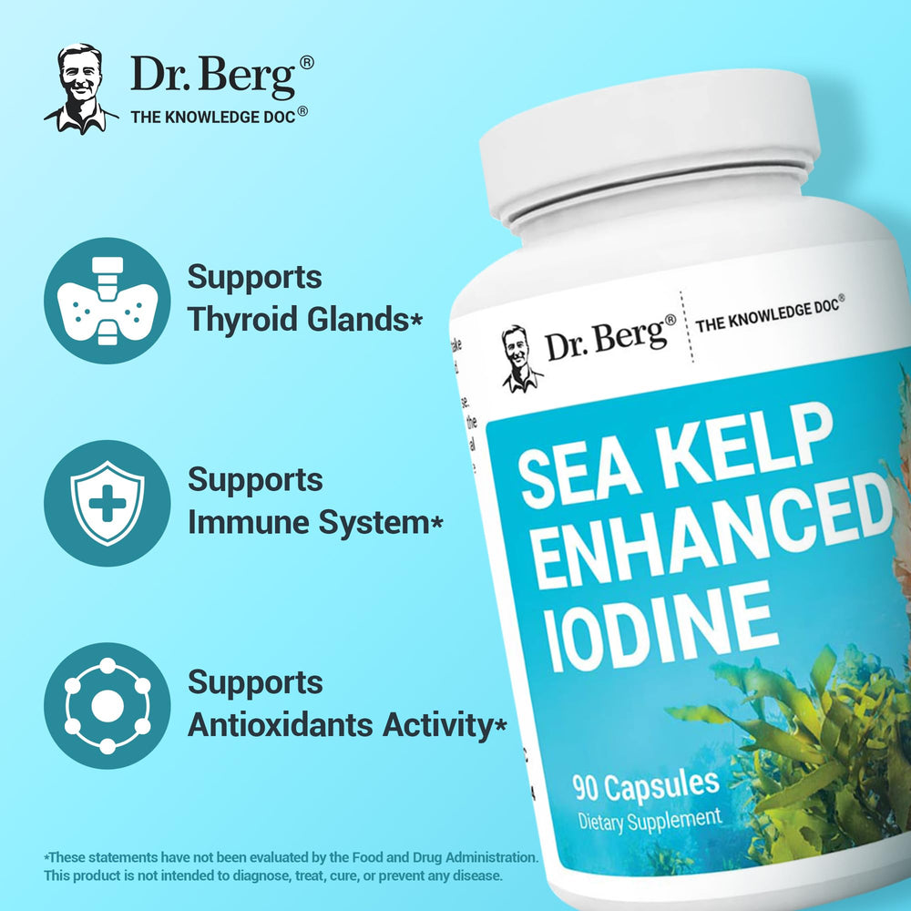 Dr Berg Sea Kelp blend ingredients with premium algae.