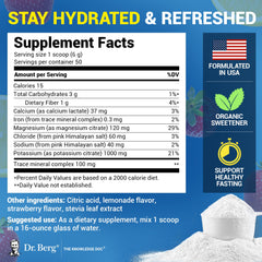 Dr. Berg Strawberry Lemonade drink in glass shows refreshing hydration after training
