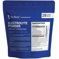 Pouring Dr. Berg electrolyte packets into water for fast hydration