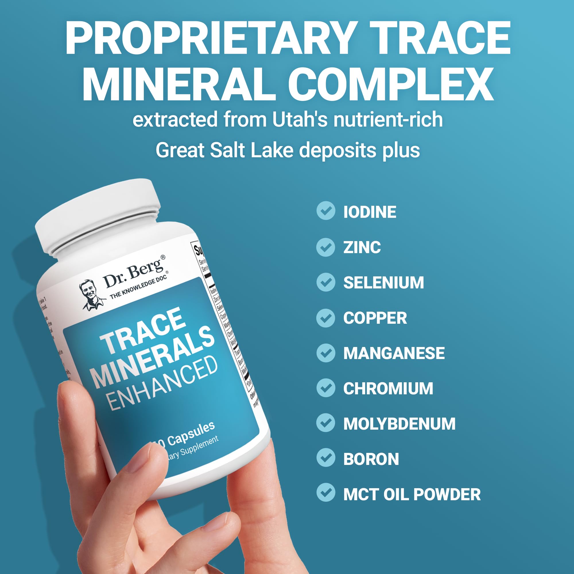 US GMP certified manufacturing badge for Dr. Berg Trace Minerals Enhanced Complex
