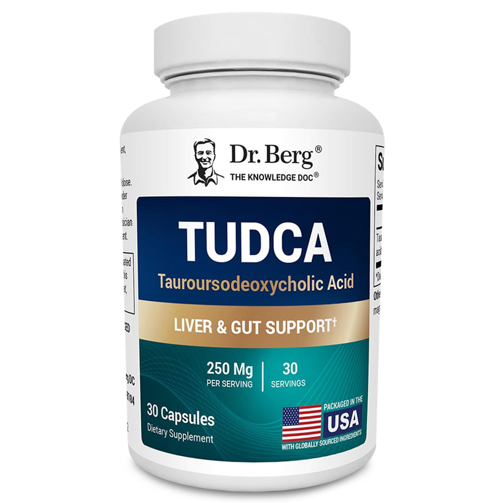 Dr. Berg TUDCA bottle front displaying liver and gallbladder support