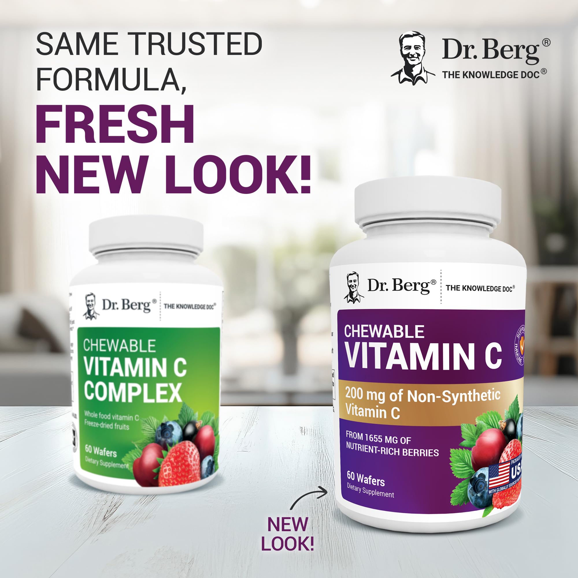 Dr. Berg Chewable Vitamin C Complex close-up with organic berry flavors