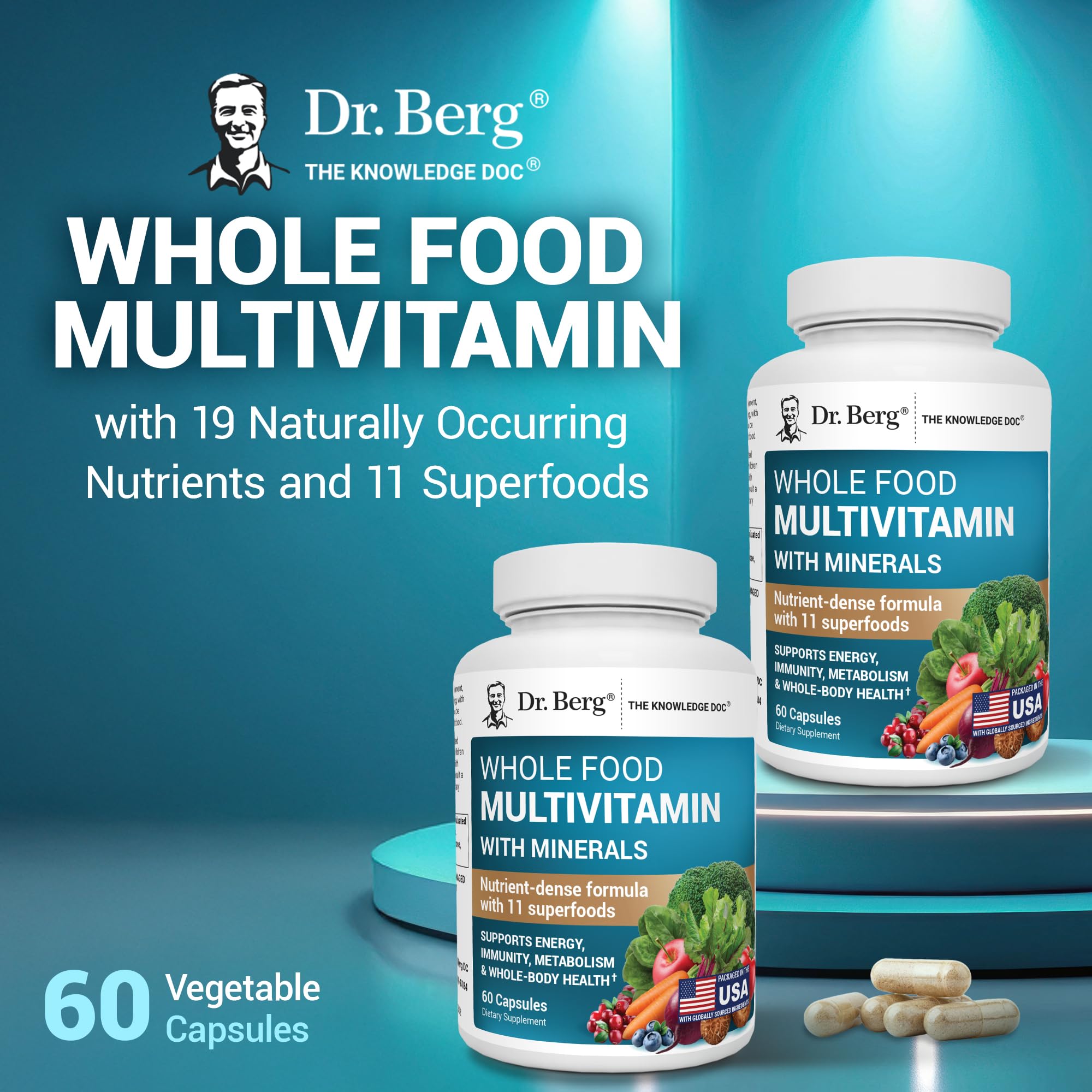 Dr. Berg capsules close-up show high-quality capsules for easy daily use