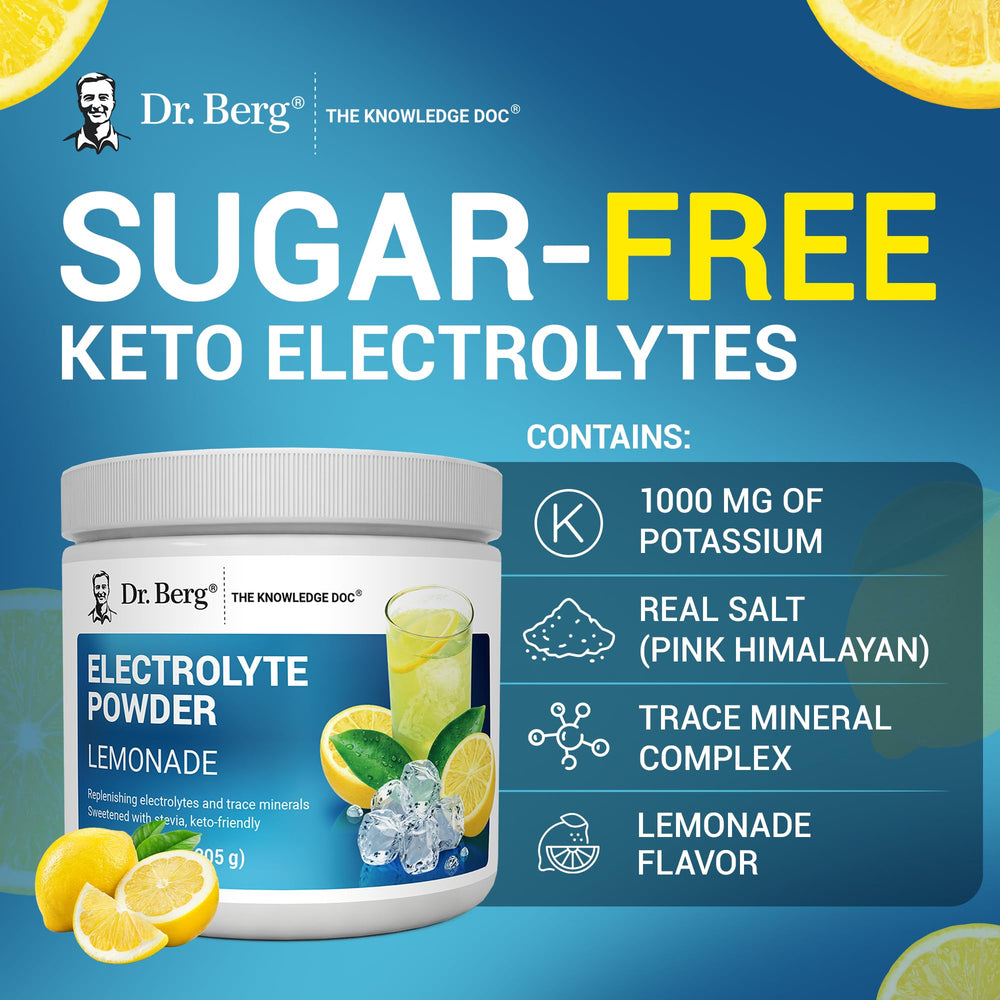 50-serving tub image illustrating long-term hydration with Dr. Berg Zero Sugar Hydration