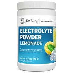 Dr. Berg Zero Sugar Hydration Lemonade bottle being poured for quick electrolyte support