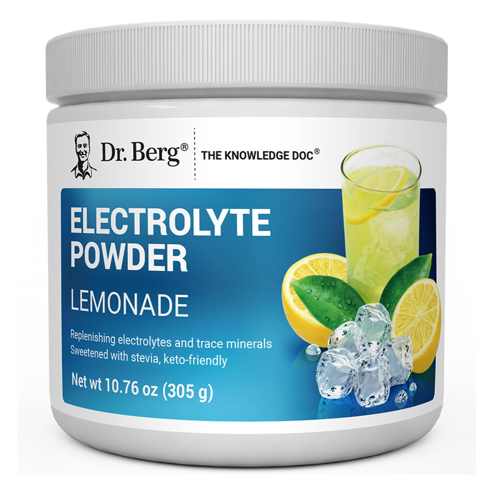 Dr. Berg Zero Sugar Hydration lemonade bottle, a refreshing sugar-free drink