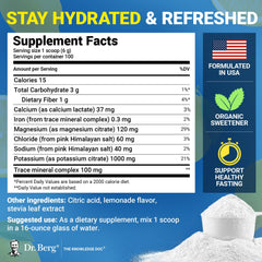 Dr. Berg Zero Sugar Hydration packaging viewed from the side for shelf appeal