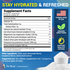 Dr. Berg Zero Sugar Hydration being poured into a glass.
