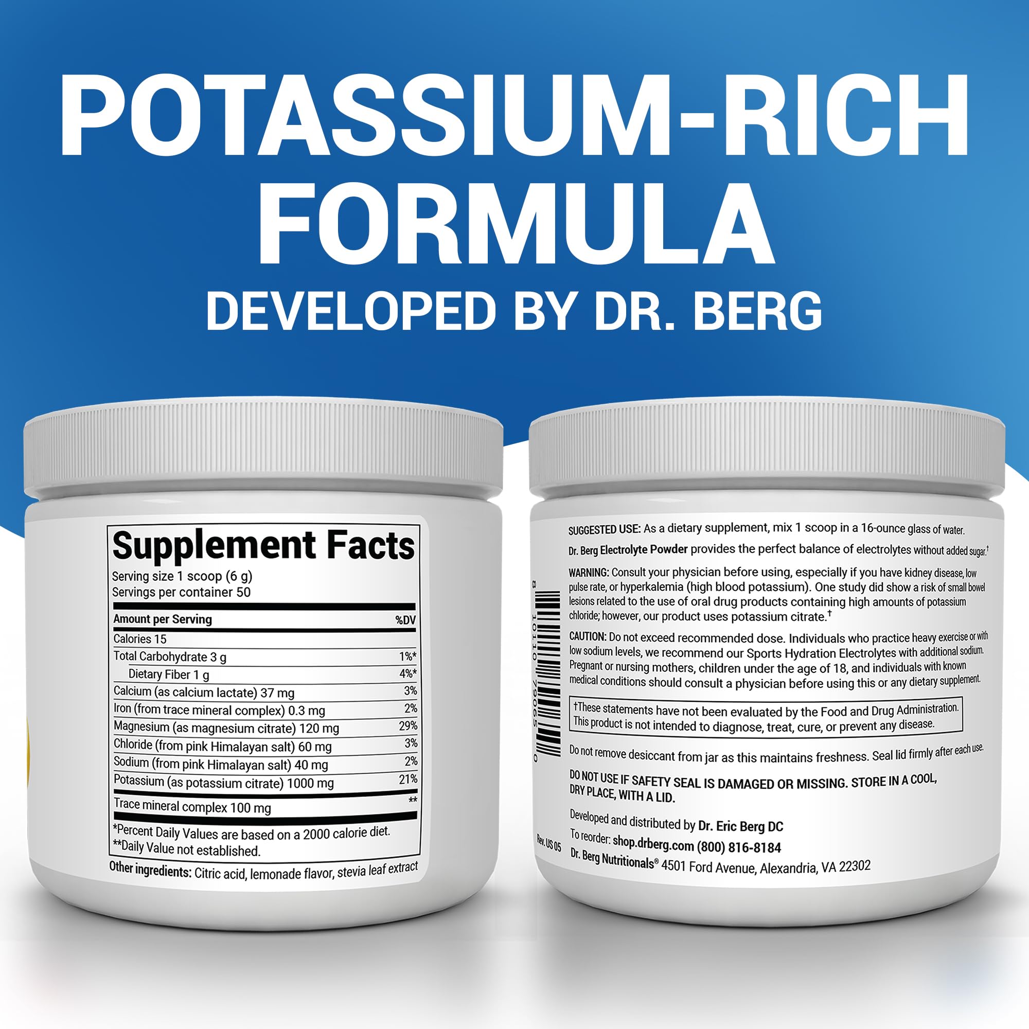 Dr. Berg Zero Sugar Hydration scoop, helps with precise keto electrolyte dosing