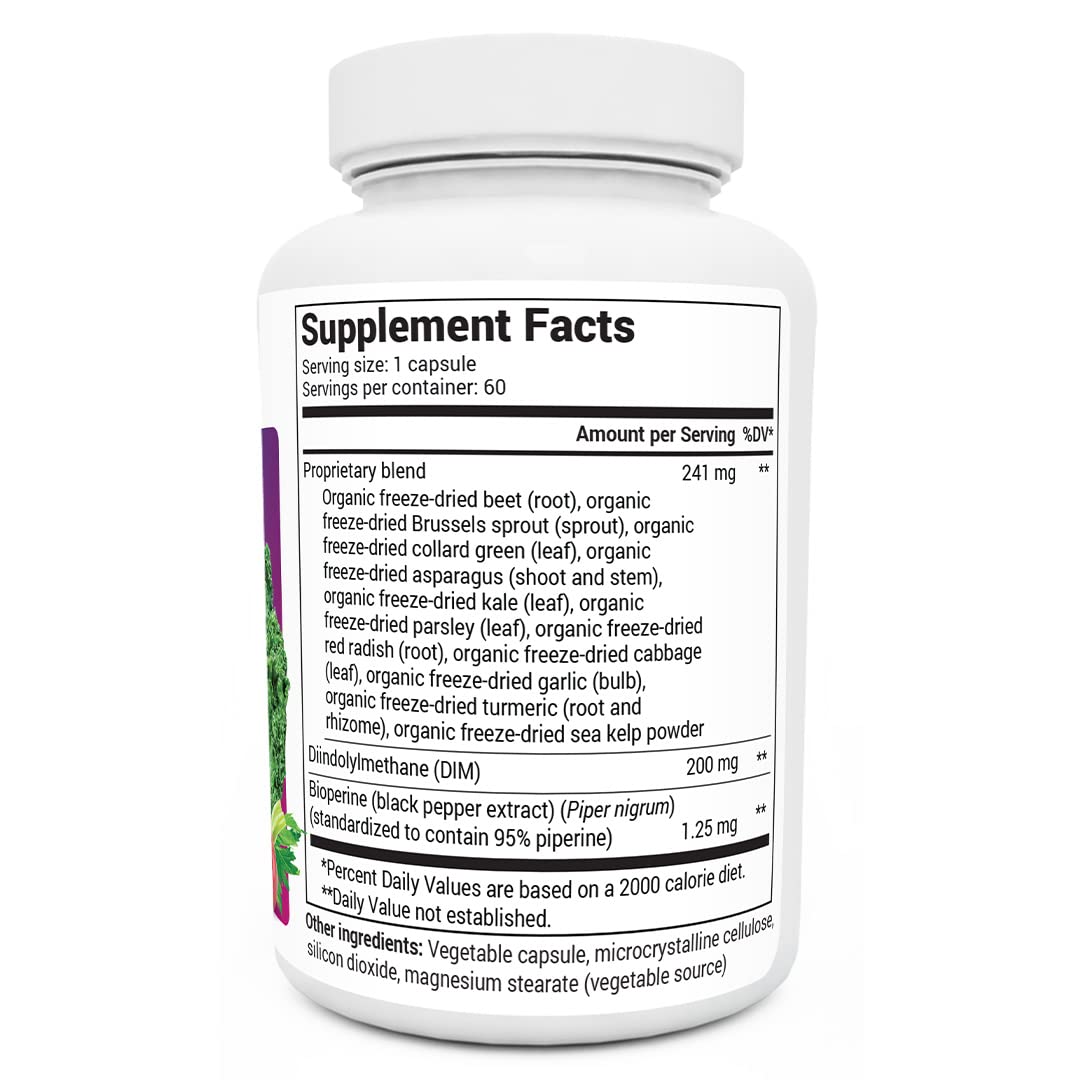 Closeup of Dr. Berg's DIM capsules for easy daily wellness.