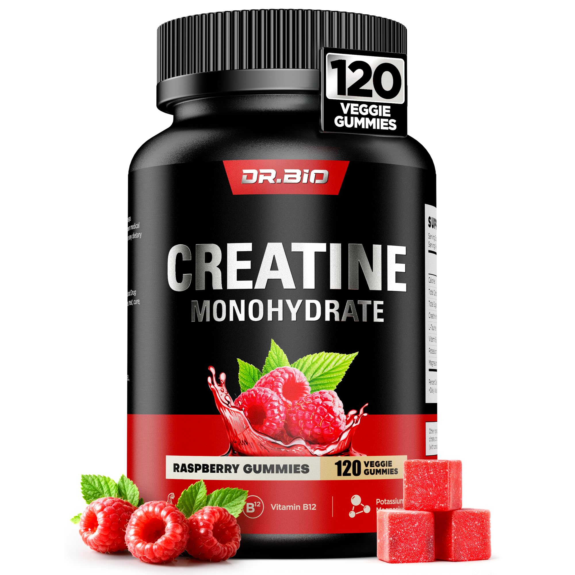 DR.BIO Instant Boost Creatine Gummies bottle showing 5g per serving for clean energy